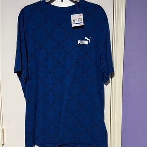 PUMA Men's Navy Patterned Tee